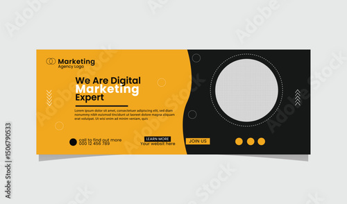 Modern digital marketing facebook cover template