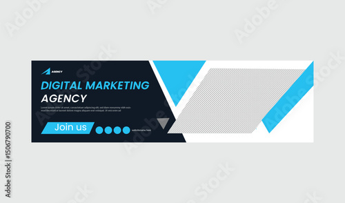 Modern digital marketing agency facebook cover banner