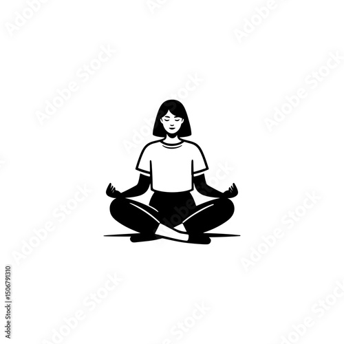 Black and White Illustration of a Woman Portraying Body Positivity