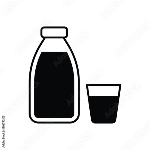 Milk Bottle Vector icon