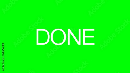 Done text green screen animated video photo