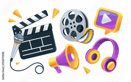 video editing, smartphone screen, creative tools, collaboration, multimedia interface, digital production, social media content, interactive elements, filming concept, visual effects, design applicati