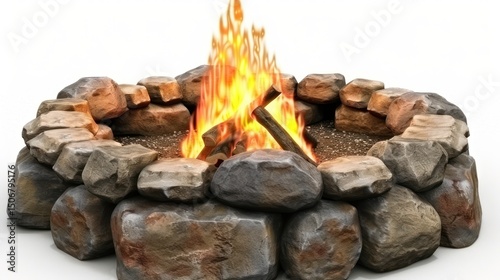 Campfire in a stone ring