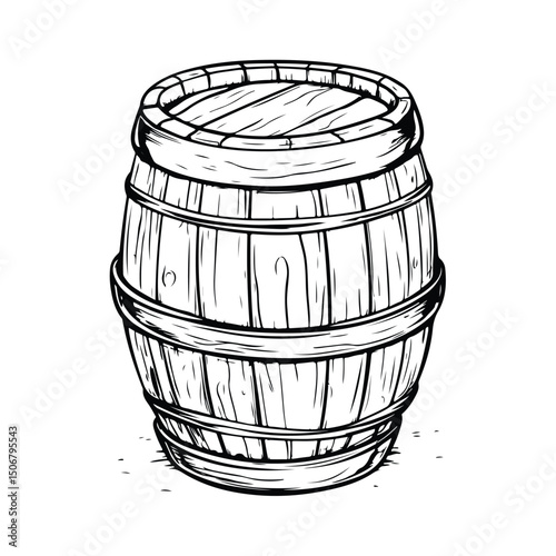 barrel silhouette, Wooden Barrel Vector Illustration for Designs, Vintage Wooden Barrel Illustration, black wooden silhouette
