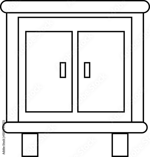 Sideboard Line icon, Design, Home efficiency storage cabinet Vector template, House Improvement Pixel perfect, Editable stroke. used for Logo, Sign, Symbol. Furniture. Wardrobe, Bedside decoration,