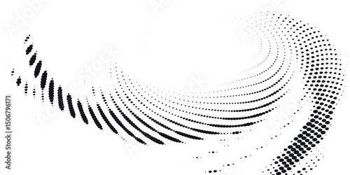 3D blue techno background. Big data visualization on dark space with dotted lines shape effect decoration. Modern graphic design element dots circle style concept for flyer, card, or brochure cover