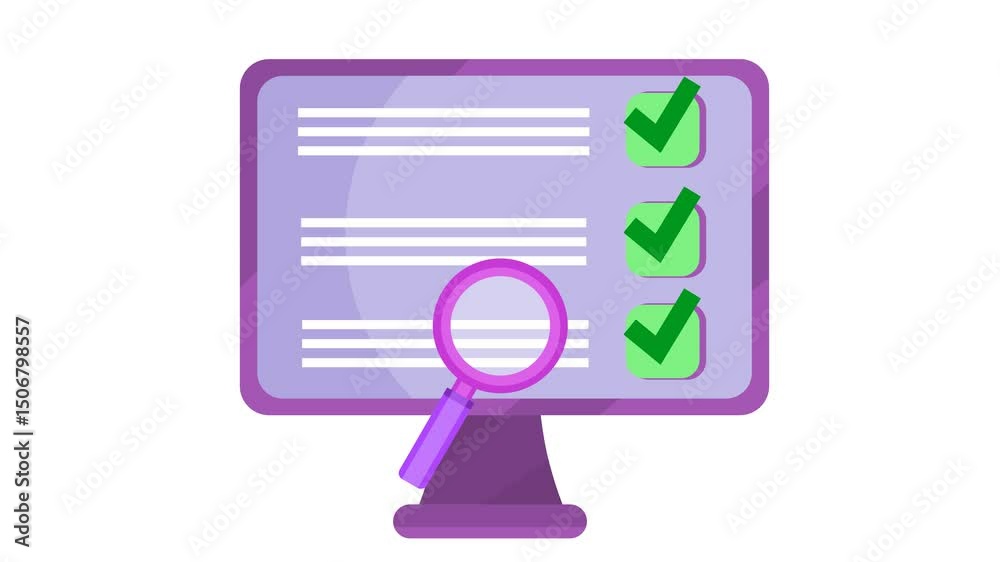 Successful task completion and review icon. Approved checkmark on ...
