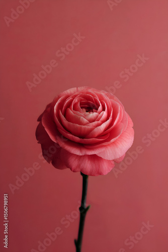 Wallpaper Mural  Coral camellia on coral background Torontodigital.ca