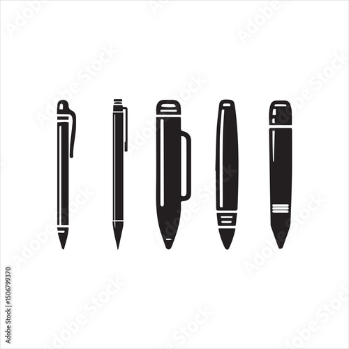 vector set of pens