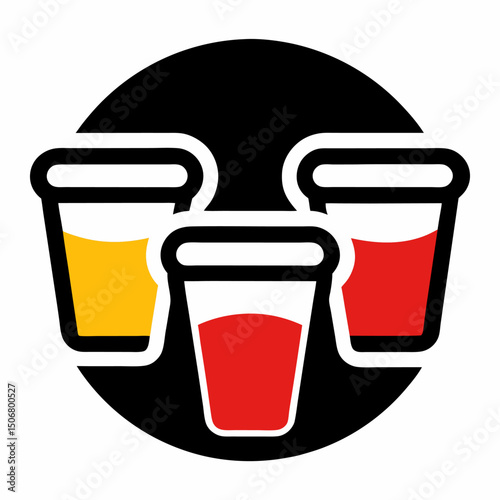 Beer pong game icon on white background.