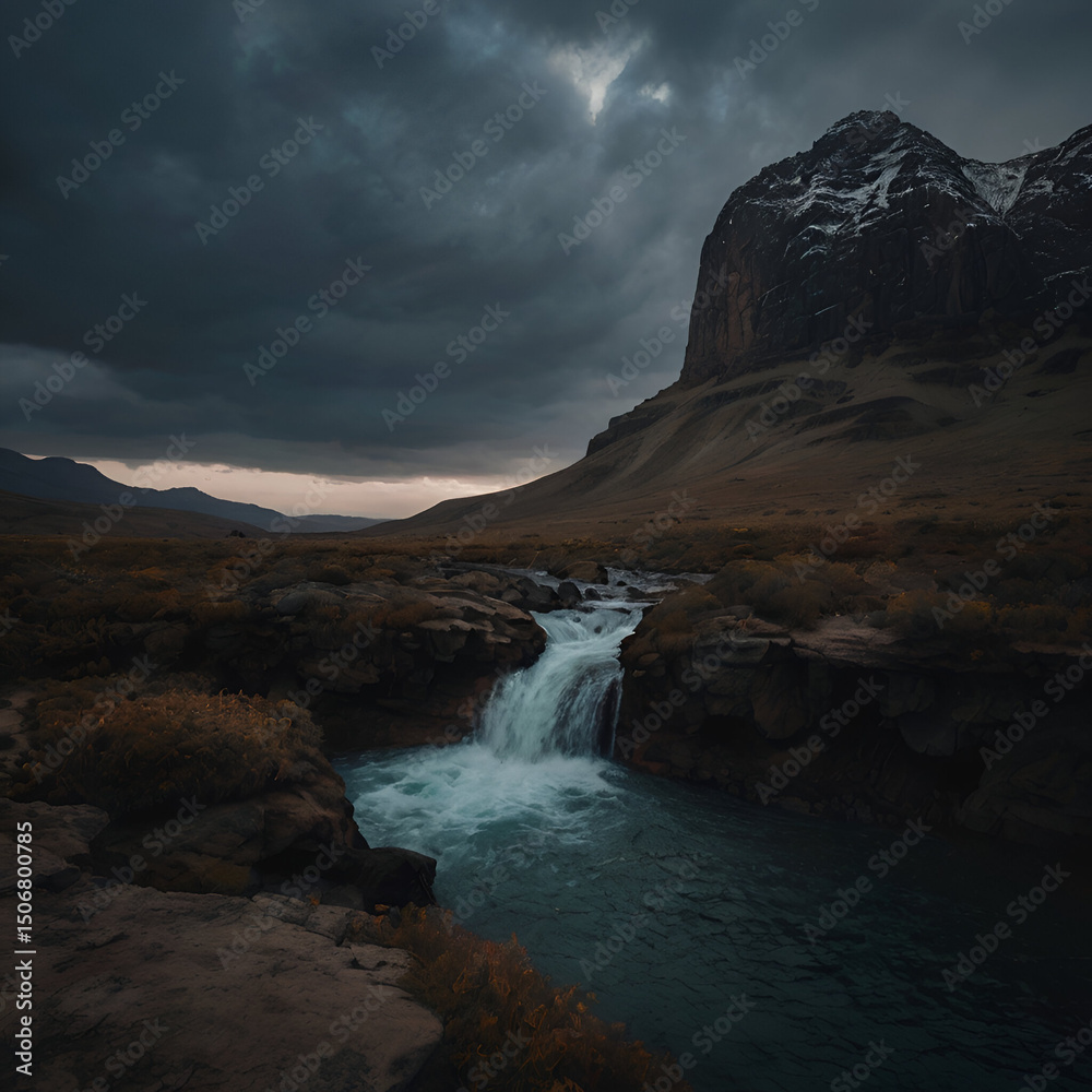 Obraz premium sunset over the river