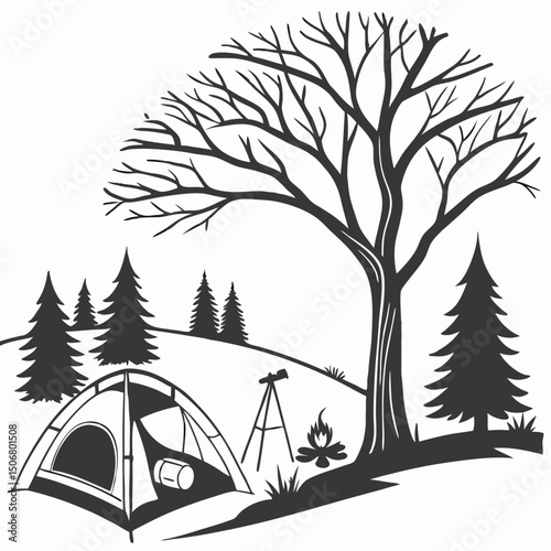 mountain biker on trail black silhouette vector