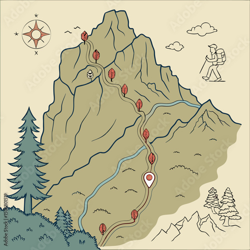 mountain map infographic
