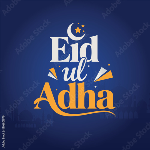  Eid ul adha mubarak islamic festival celebration greeting design