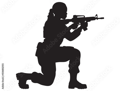 EMALE SOLDIER SILHOUETTE
