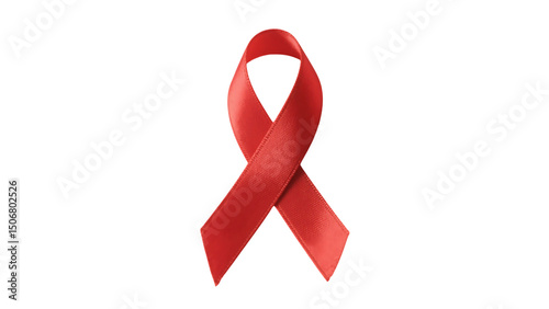 Minimal Red Awareness Ribbon Vector on Transparent PNG Background – Clean Design for Health & Charity Concepts