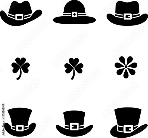 Leprechaun on a Pot of Gold Silhouette vector