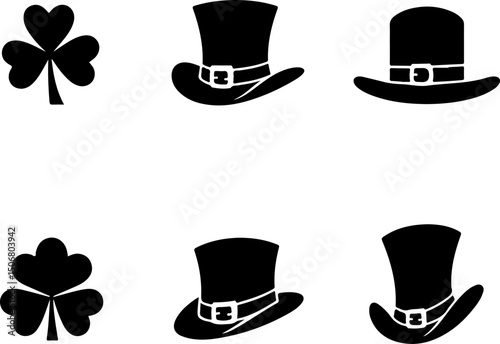 Leprechaun on a Pot of Gold Silhouette vector