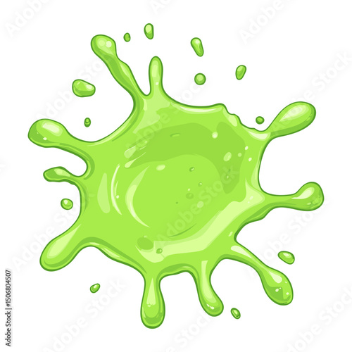 Green slime drop splash art illustration beverage vector