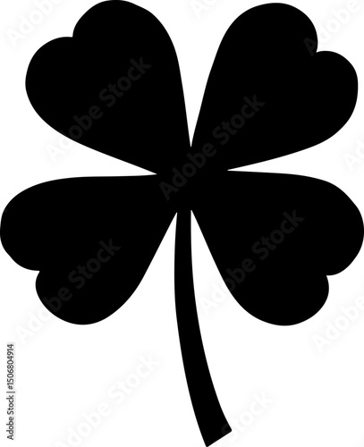 Four Black Four-Leaf Clovers vector