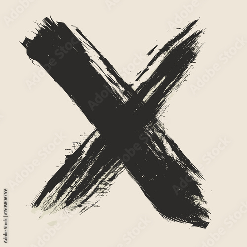 Alphabet X marker brush art illustration illustrated vector
