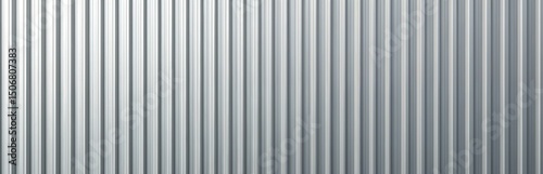 Corrugated metal roof sheets background. Silver grey color. Aluminium steel siding plate. Building materials. Seamless pattern. Construction industry, industrial. Grunge texture. Modern background.