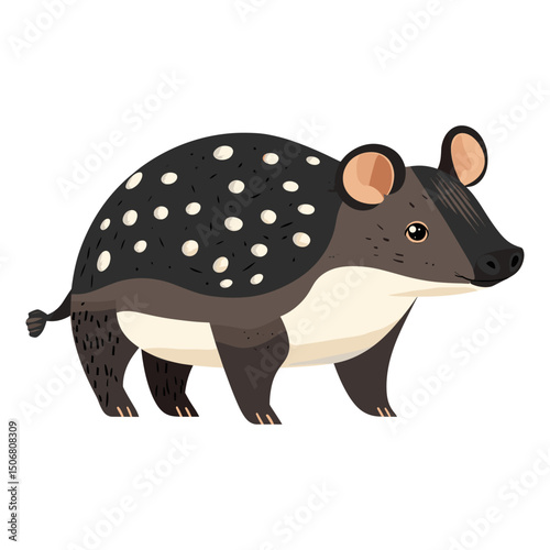 Illustration of Tapir children's cartoon animal vector