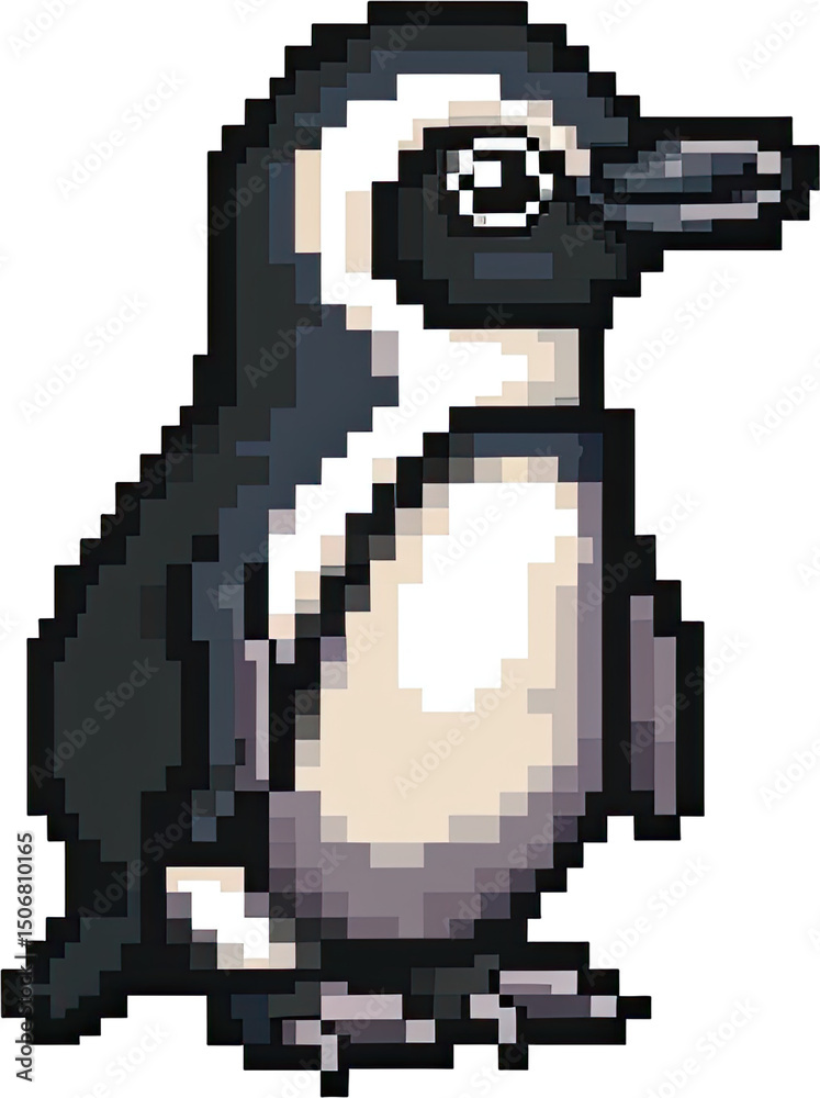 Pixelated penguin illustration. Pixelated penguin illustration.