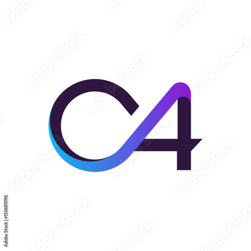 A modern and sleek logo features the letter "C" seamlessly transitioning into the number "4" with a vibrant blue to purple gradient.