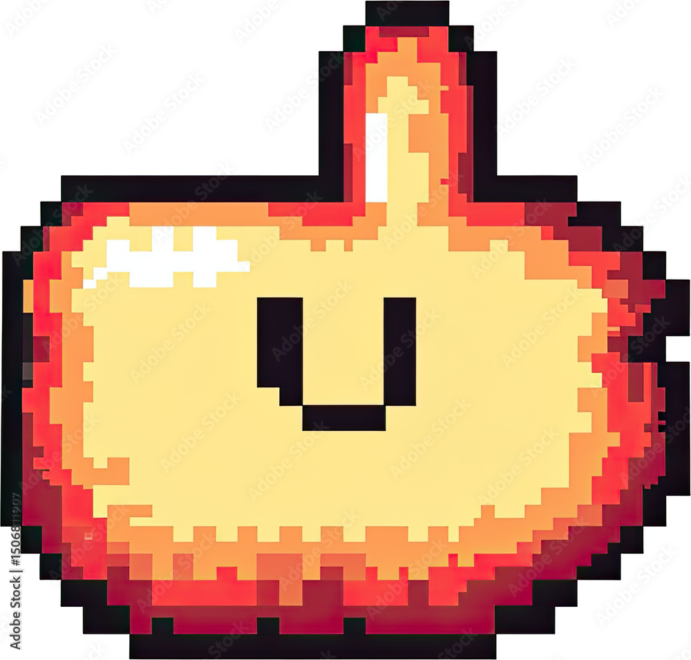 Obraz premium Pixelated thumbs up graphic.