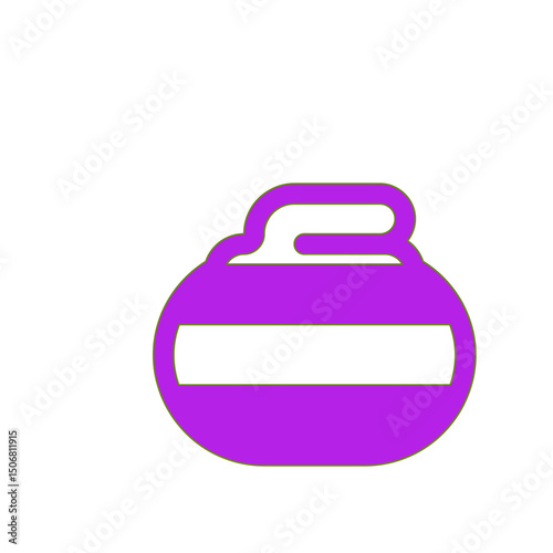 A Vibrant Purple Curling Stone, a Key Piece of Equipment in the Exciting Winter Sport of Curling.