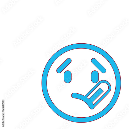 A Depressed or Tired Electrical Outlet Icon: A Symbolic Representation of Power Failure or Exhaustion