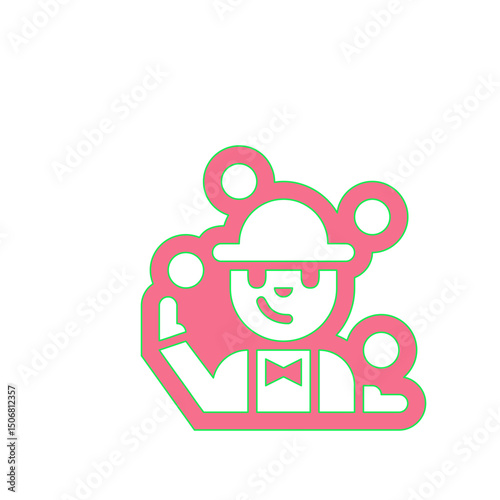 A Delightful Illustration of a Juggling Bear in a Charming Hat and Bow Tie, Performing a Fun Act.