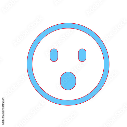 A Simple, Circular Illustration of a Surprised Face, Possibly Representing an Electrical Outlet