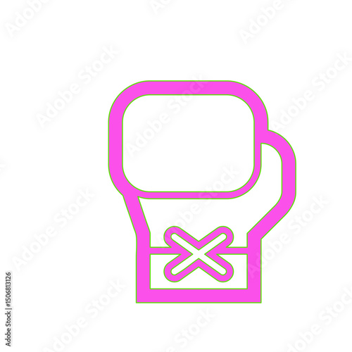 A Pink Outline Illustration of a Boxing Glove with an "X" Mark, Symbolizing No Boxing or a Cancelled Bout.