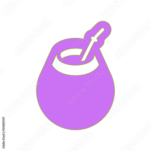 A Delightful Illustration of a Traditional Yerba Mate Gourd with a Metal Straw, Perfect for Sharing the South American Tradition