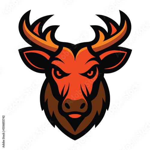 Moose head mascot logo vector art