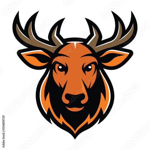 Moose head mascot logo vector art