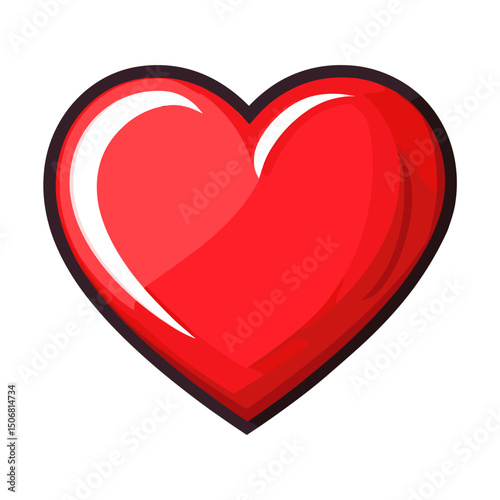 Carttoon heart icon symbol valentine glossy vector