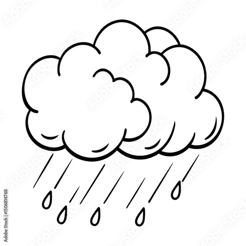 Clouds with rain vector illustration