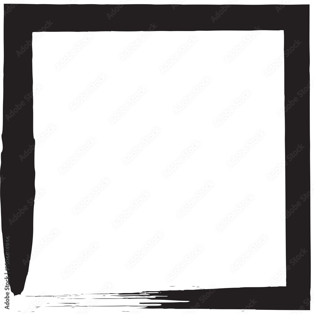Fototapeta premium Frame square ink grunge. Design elements