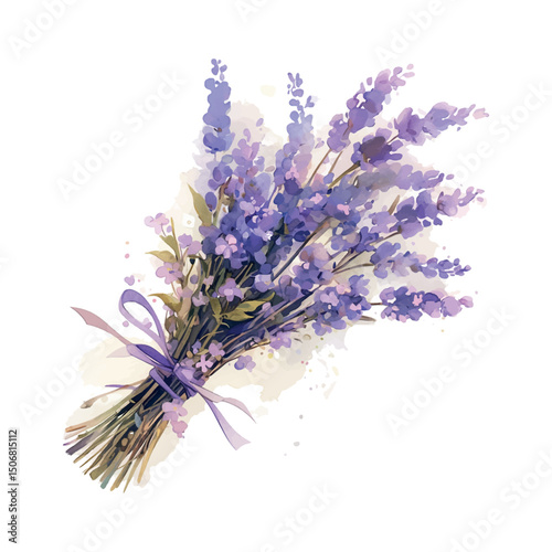 Beautiful lavender bouquet arranged with care for decoration or gift giving on a sunny day