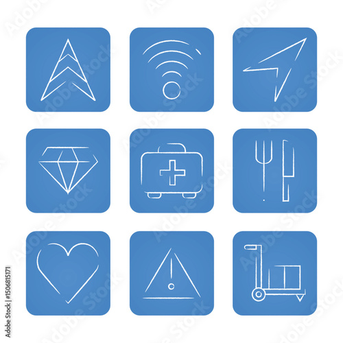 Navigation and location icon set. Vector illustration
