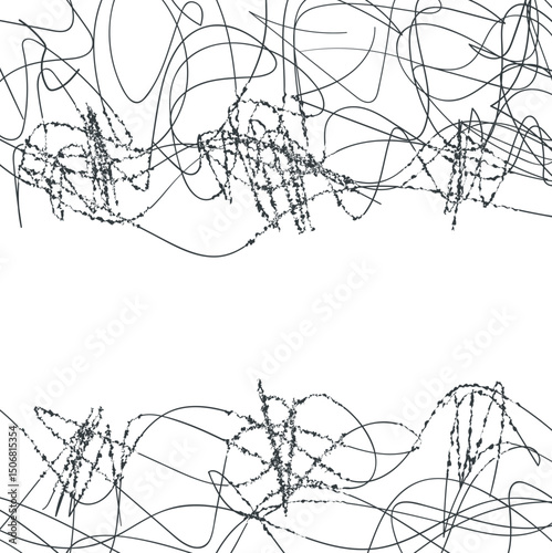 Tangled wire at top and bottom. Also there is noise.
