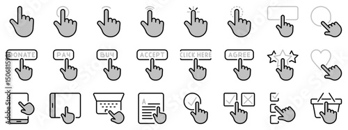 Icons in two tones about click