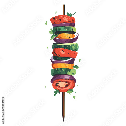Shawarma kebab food illustration vegetables vector