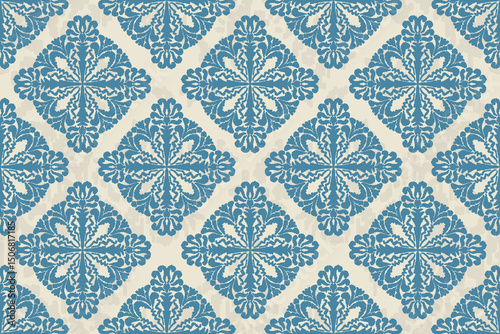 Carpet ikat floral pattern,fabric pattern on navy blue background vector illustration.Ikat ethnic oriental embroidery.Aztec style,abstract background.design for texture,clothing,decoration,carpet,rug.