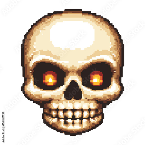 Big head skull emoji pixel retro style vector