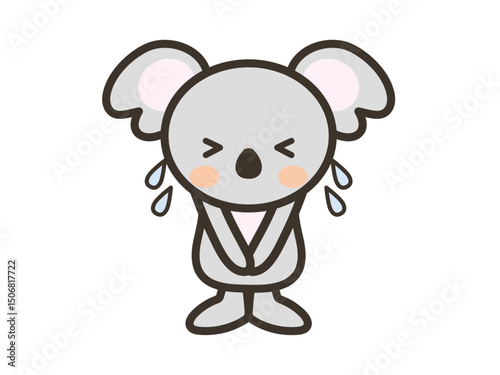 大汗をかいて謝るかわいいコアラのイラスト