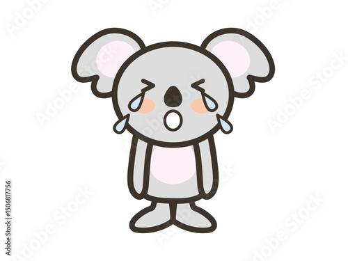 大泣きしているかわいいコアラのイラスト